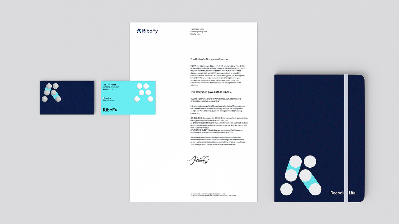 RiboFy生物医药品牌logo设计/VI设计