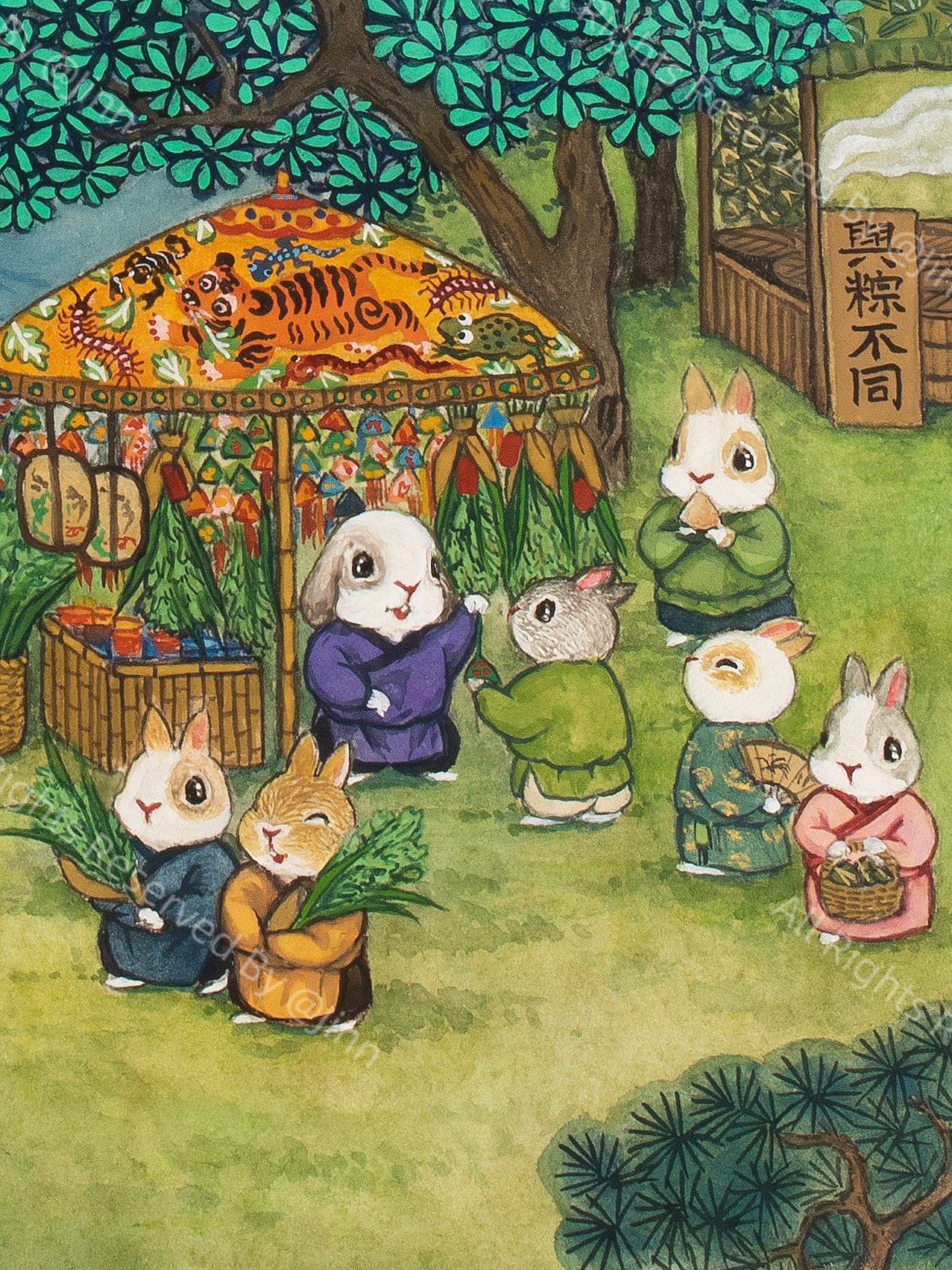 《習遊記·端午節》（图ZMzk1MjE2NTg0） - 艺术插画 - 站酷设计师程靖Jinn原创素材 - 站酷ZCOOL