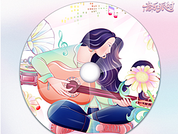女子弹吉他唱歌音乐派对插画