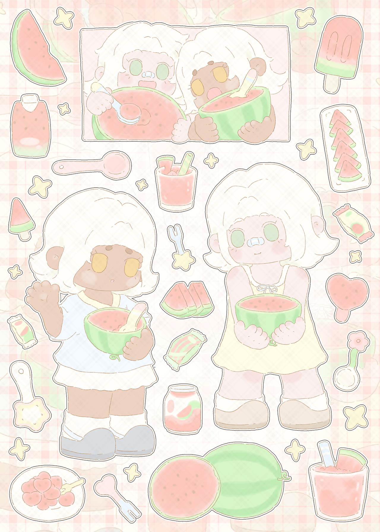 文创贴纸/夏日最后一口西瓜/