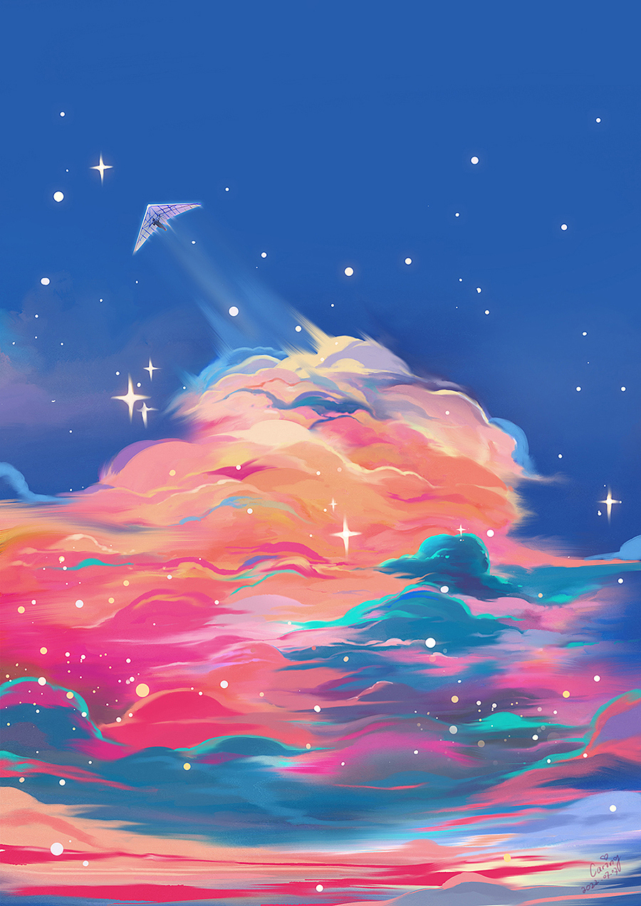 《孤独的宇航员》插画合集（图ZMzk1MjQ4MDMy） - 艺术插画 - 站酷设计师CaringWong原创素材 - 站酷ZCOOL