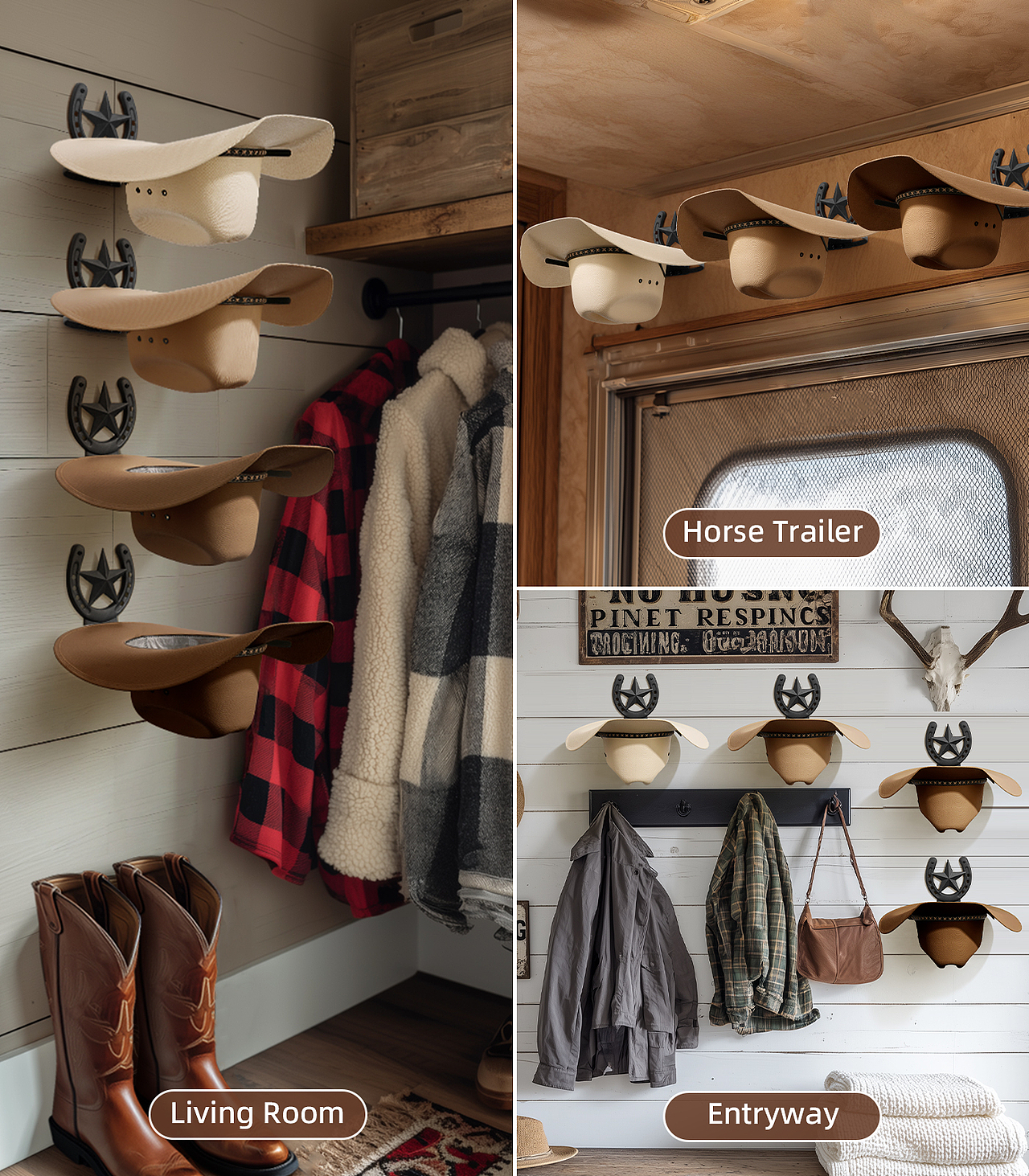 亚马逊︱马蹄牛仔帽墙壁收纳架