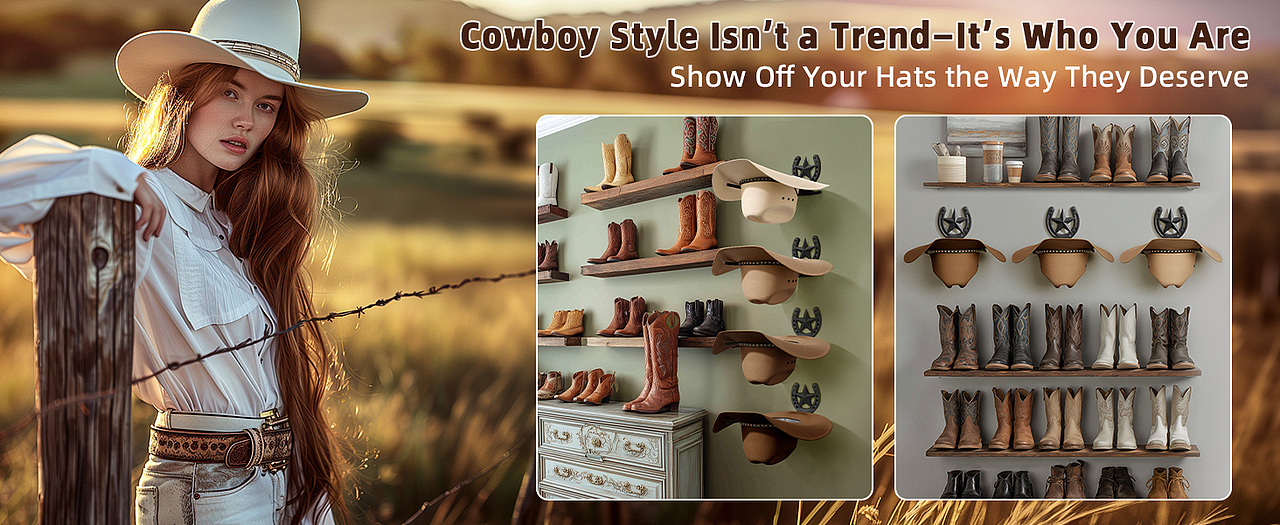 亚马逊︱马蹄牛仔帽墙壁收纳架