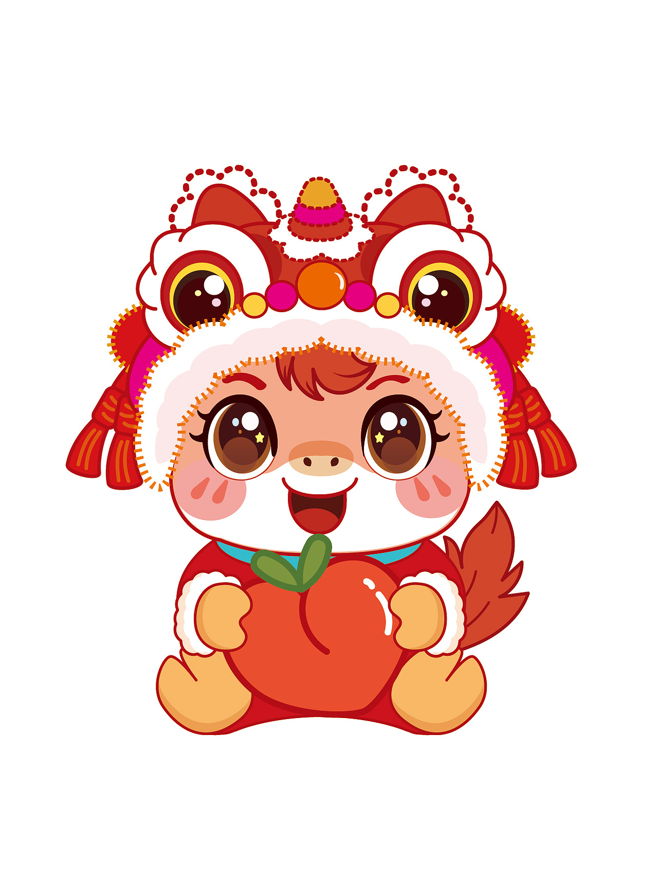 快乐小马IP卡通形象插画生肖IP带护头帽的小马驹