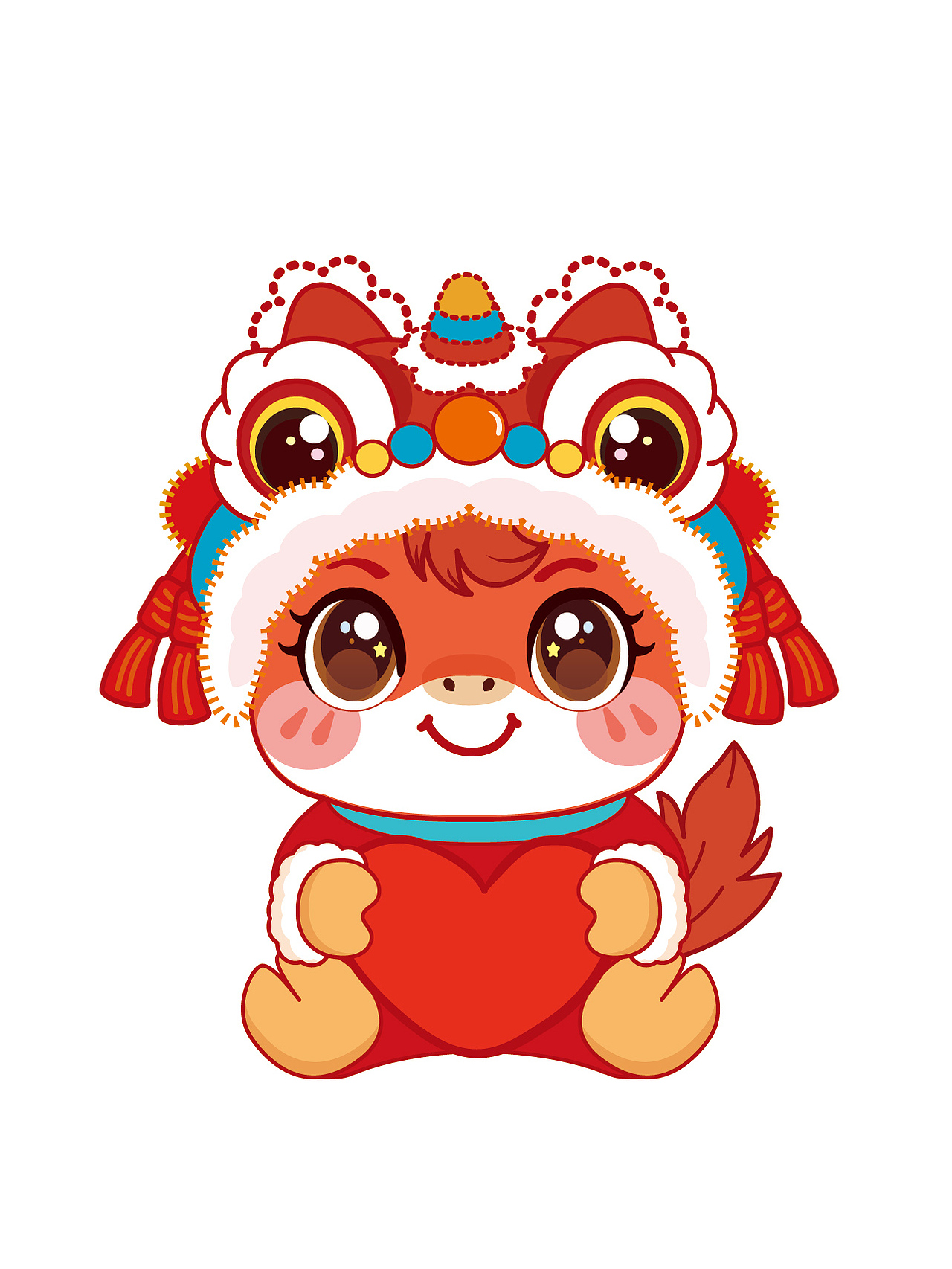 快乐小马IP卡通形象插画生肖IP带护头帽的小马驹