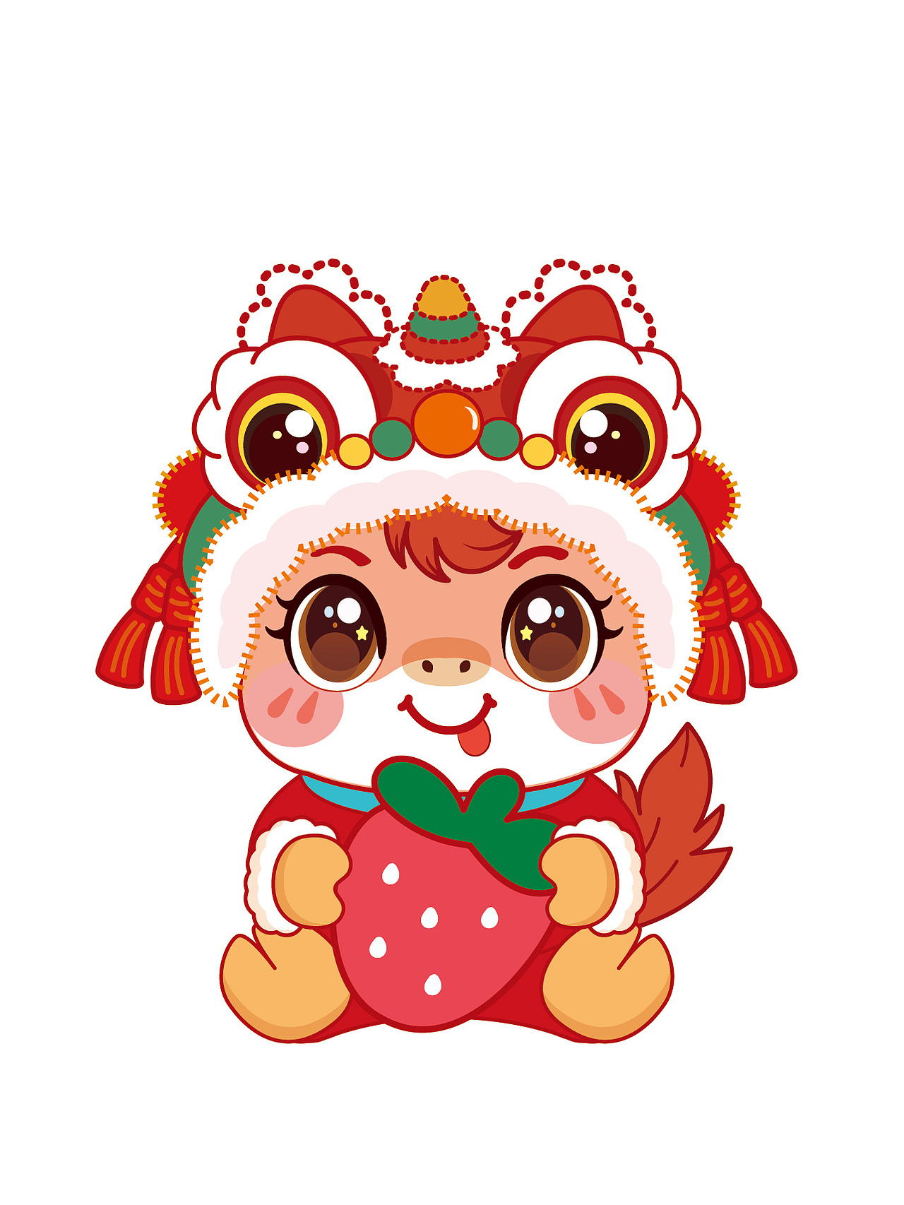 快乐小马IP卡通形象插画生肖IP带护头帽的小马驹