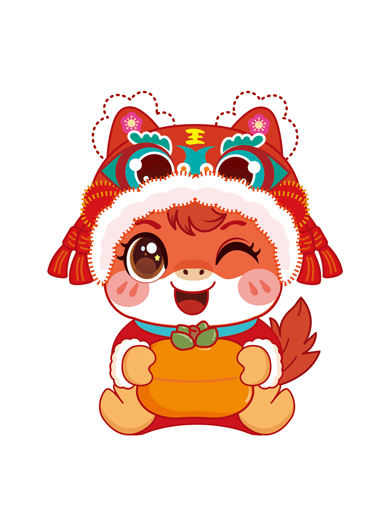 快乐小马IP卡通形象插画生肖IP带护头帽的小马驹