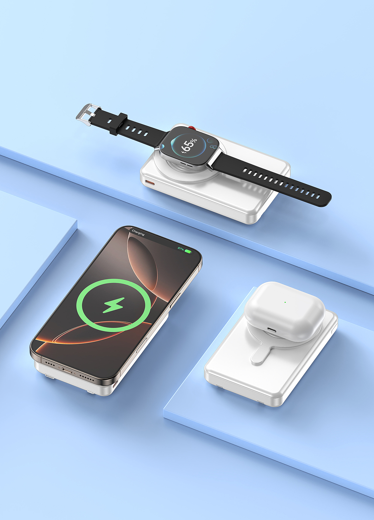 磁吸充电宝 - 建模渲染