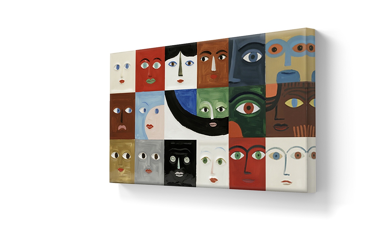 《千人千面》布面油画 60*30cm