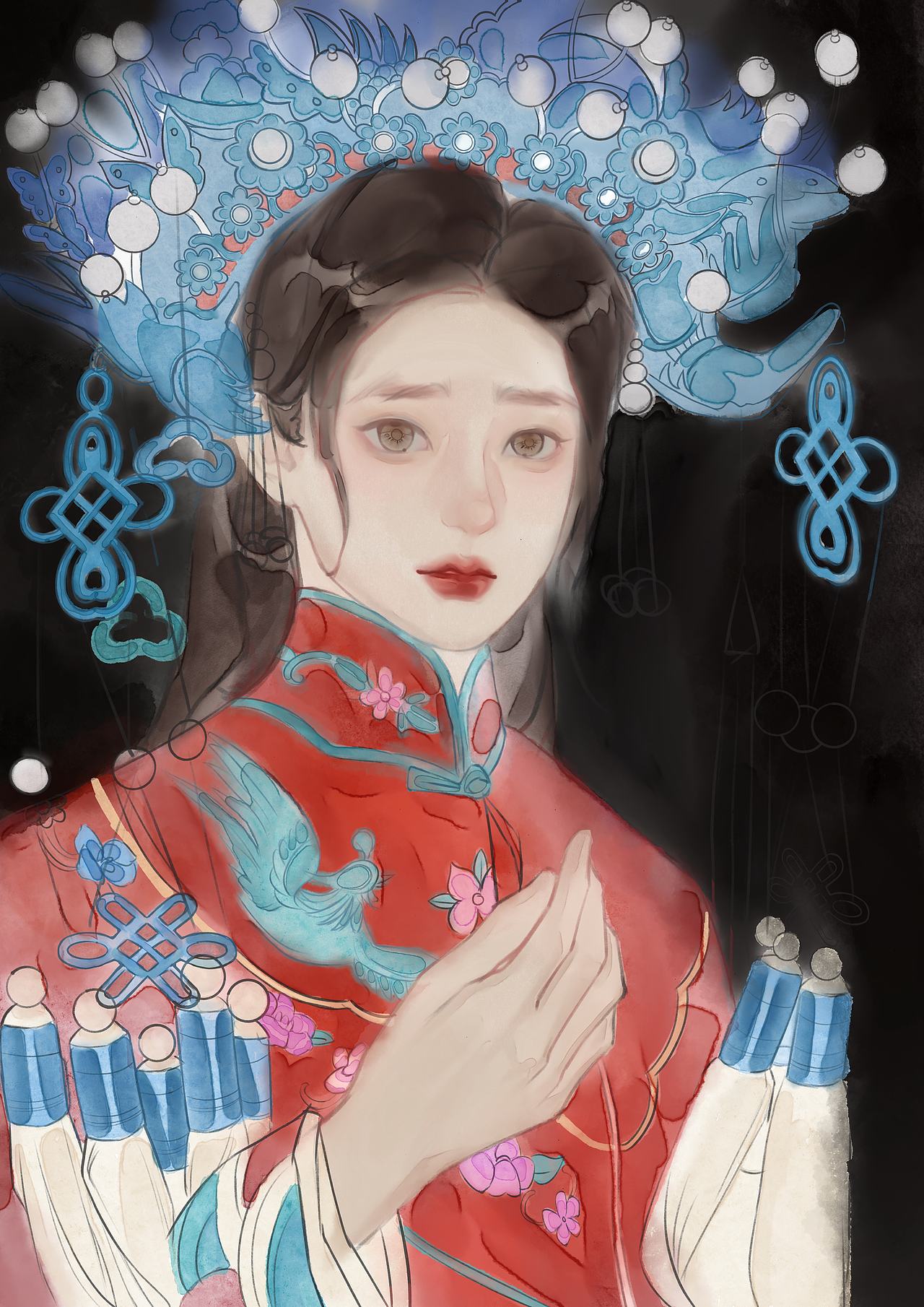戏曲头像（附过程图）（图ZMzk1Mjk2OTg0） - 创作习作 - 站酷设计师liu开心原创素材 - 站酷ZCOOL