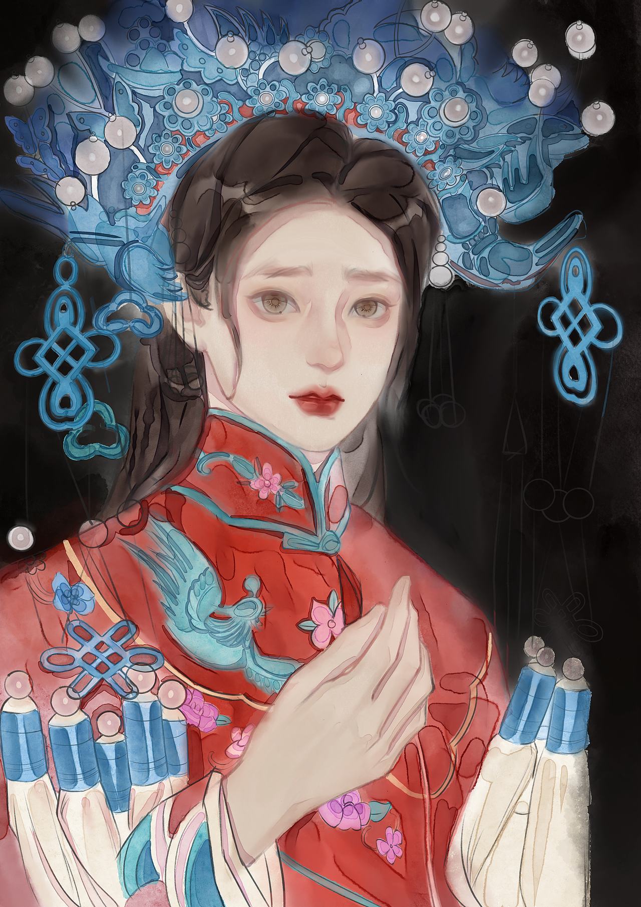 戏曲头像（附过程图）（图ZMzk1Mjk2OTg4） - 创作习作 - 站酷设计师liu开心原创素材 - 站酷ZCOOL