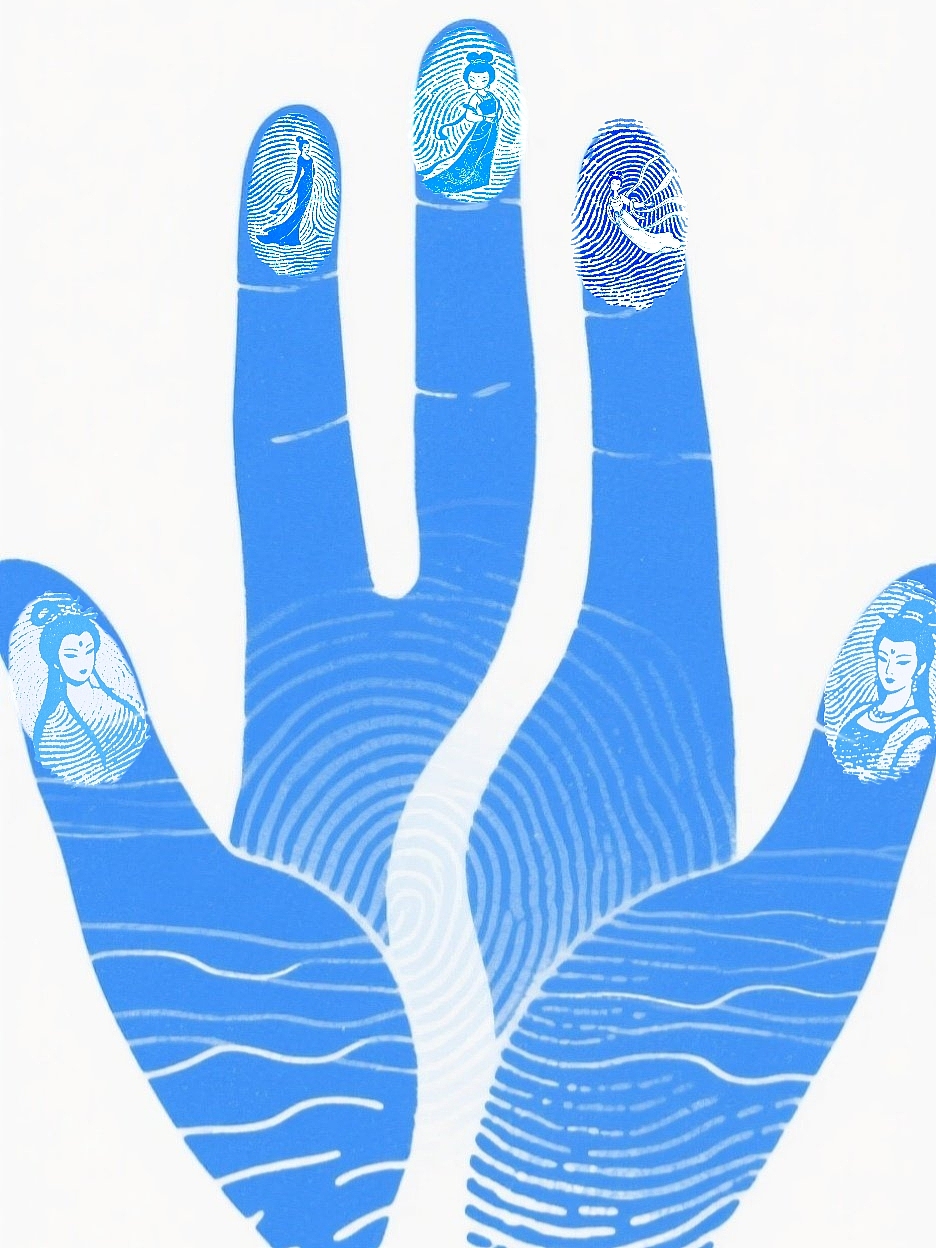 2025年8月份作品集:国潮风敦煌风创意指纹画打卡