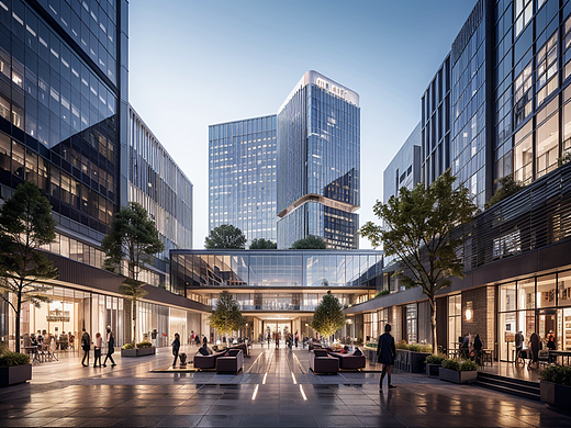 AI创意设计63-城市商业夜景