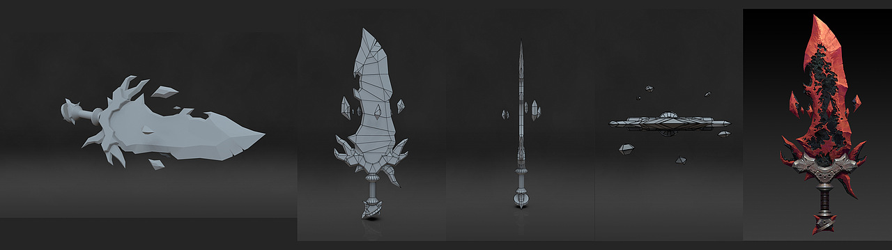 低模武器道具制作（图ZMzk1MzA1NjAw） - 动画/影视 - 站酷设计师姜江撞奶原创素材 - 站酷ZCOOL