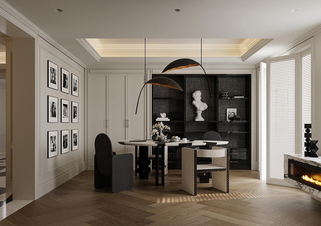 西派少城黑白法式（图ZMzk1MzEwMTYw） - 家装设计 - 站酷设计师空间表现师_Alan原创素材 - 站酷ZCOOL