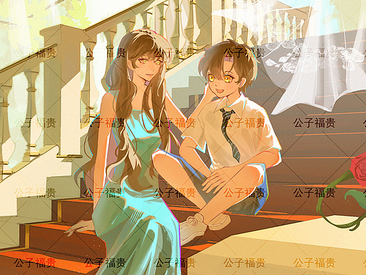 双人插画