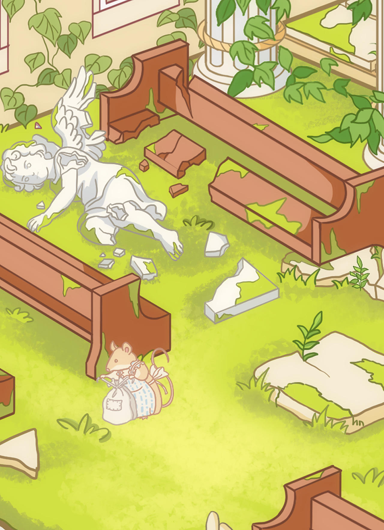 造景贴纸 ｜末日下的废弃教堂（图ZMzk1MzExNzE2） - 艺术插画 - 站酷设计师鱼肉aloe原创素材 - 站酷ZCOOL