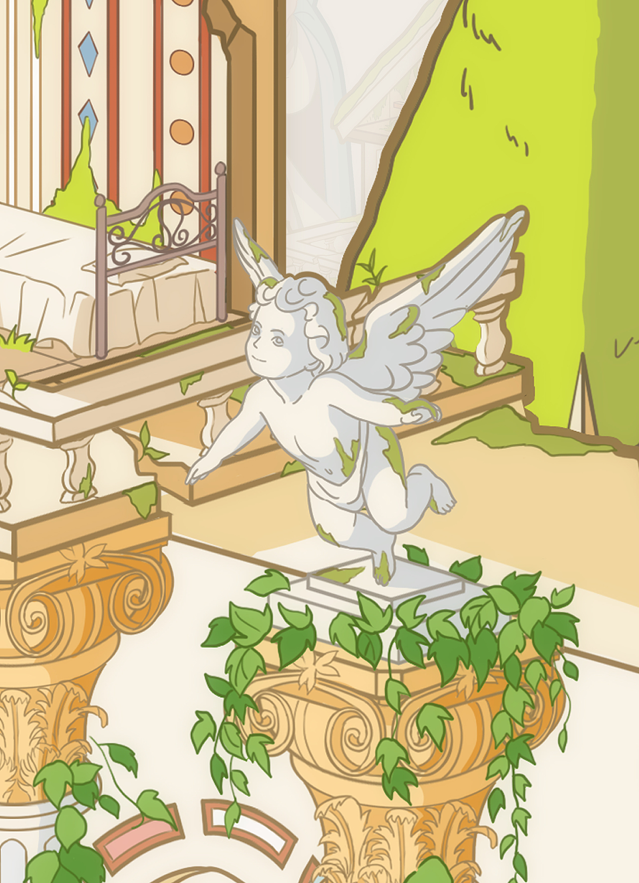 造景贴纸 ｜末日下的废弃教堂（图ZMzk1MzExNzI0） - 艺术插画 - 站酷设计师鱼肉aloe原创素材 - 站酷ZCOOL