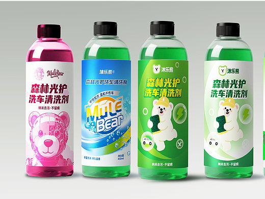 汽车养护清洗剂瓶贴包装设计