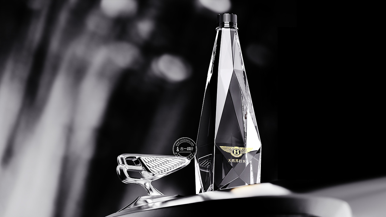 钻石品质,水中贵族,宾利集团克东天然苏打水包装设计