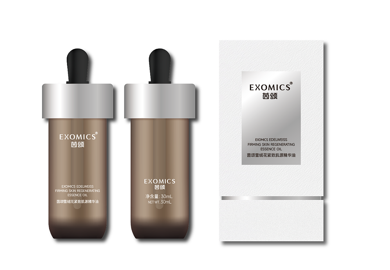 茵颂雪绒花紧致肌源精华油 包装设计
