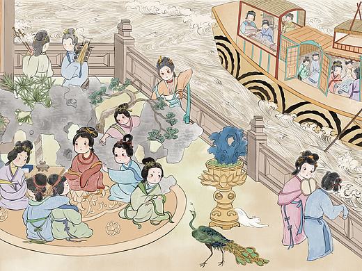 古风插画｜古代女子的闲暇时光