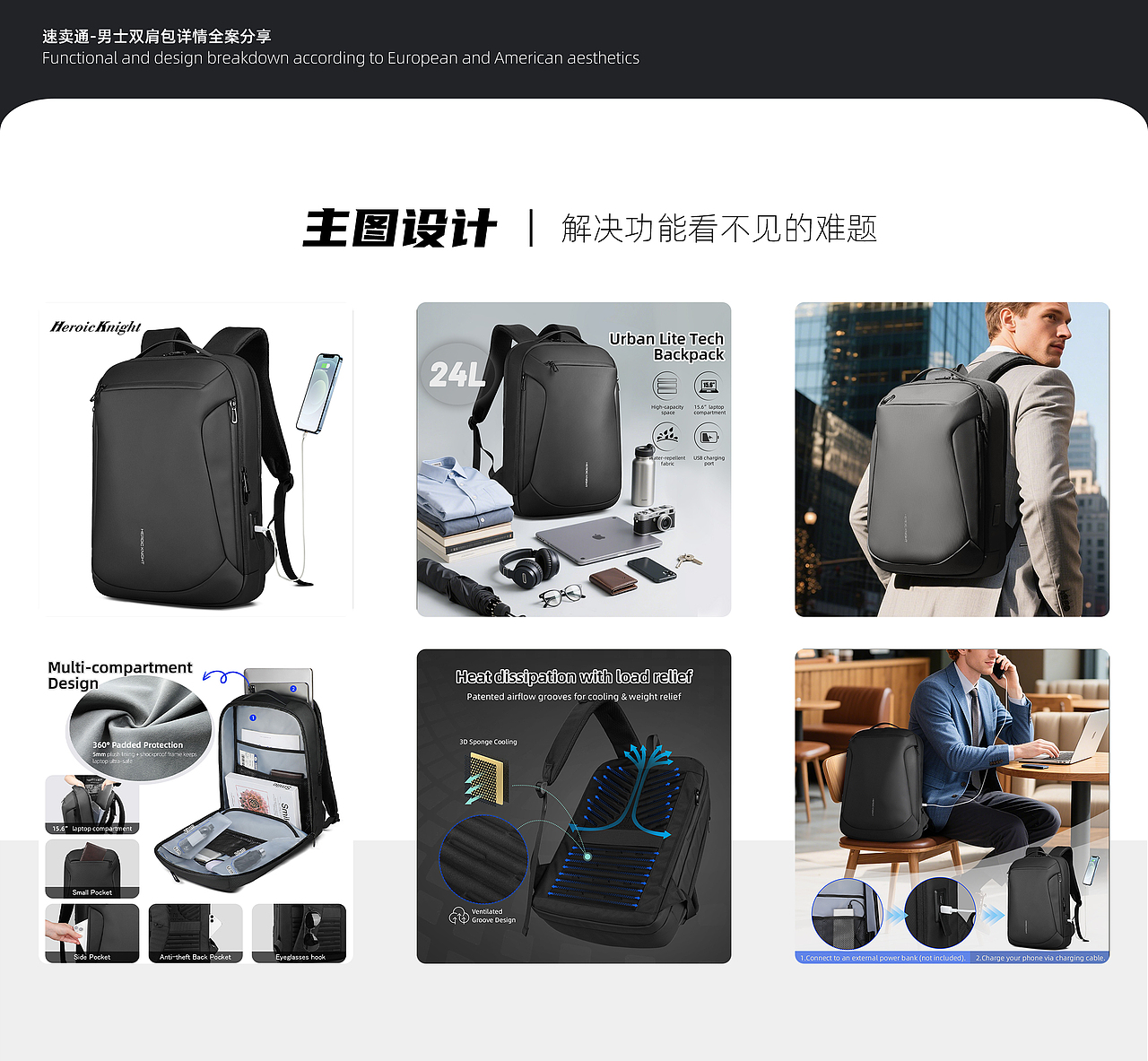 男士双肩包设计全案｜用 “隐性设计” 解决痛点（图ZMzk1MzU0OTEy） - 电商 - 站酷设计师邹啦啦原创素材 - 站酷ZCOOL