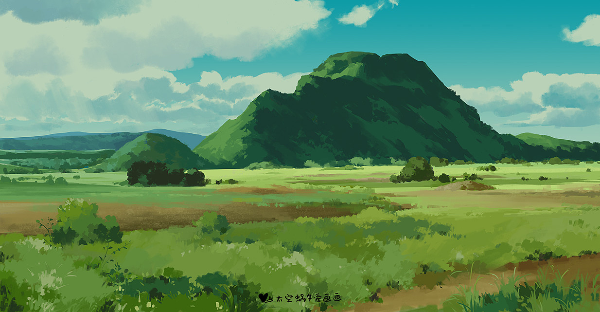 画了一些动漫风场景