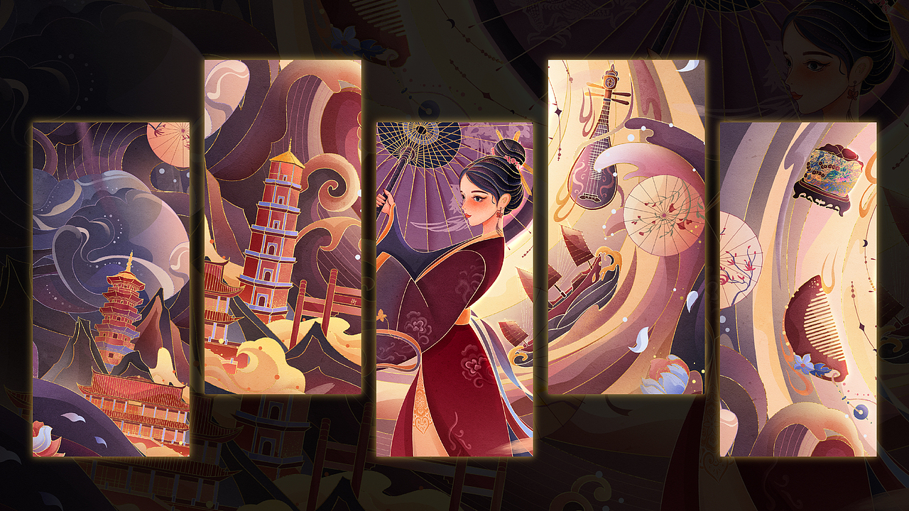 有福之州 - 福韵满闽都（图ZMzk1MzcyNTQ0） - 商业插画 - 站酷设计师蒲烧鳗鱼原创素材 - 站酷ZCOOL