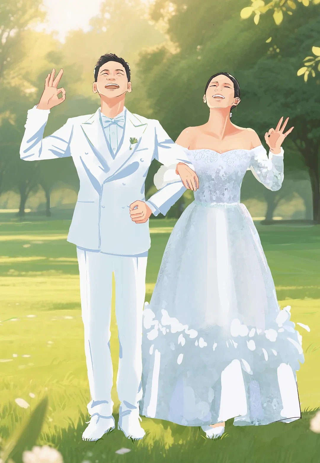 婚纱插画(帮朋友创作)