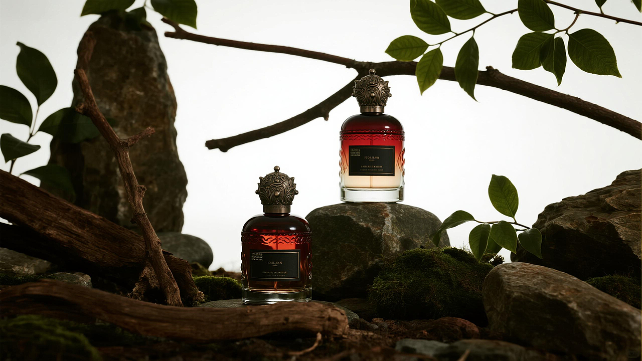 「森林秘香」香水瓶设计:当自然肌理邂逅欧式美学