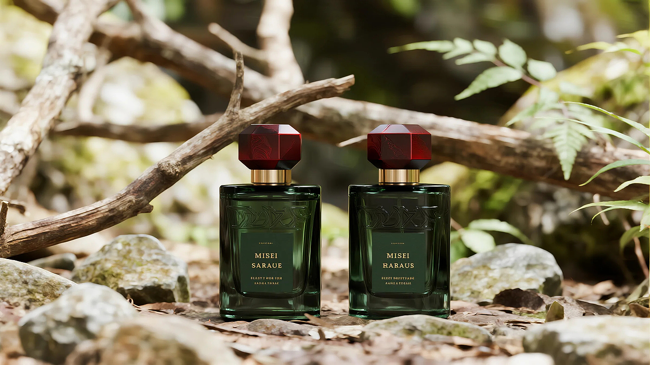 「森林秘香」香水瓶设计:当自然肌理邂逅欧式美学