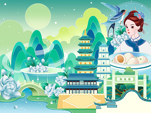 闽都韵·山海情——福州城市插画