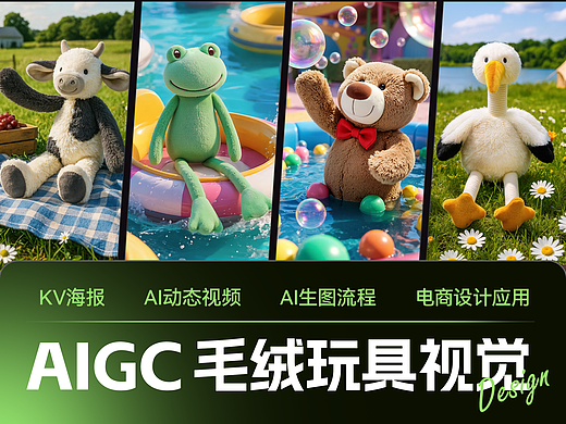 AIGC毛绒玩具|狂暑季商业视觉|产品动画短片