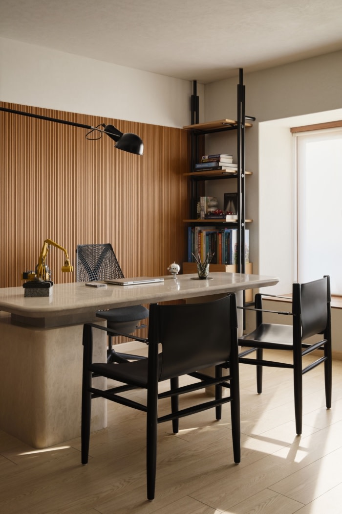 参数化木艺装置:功能与艺术融合办公楼装修