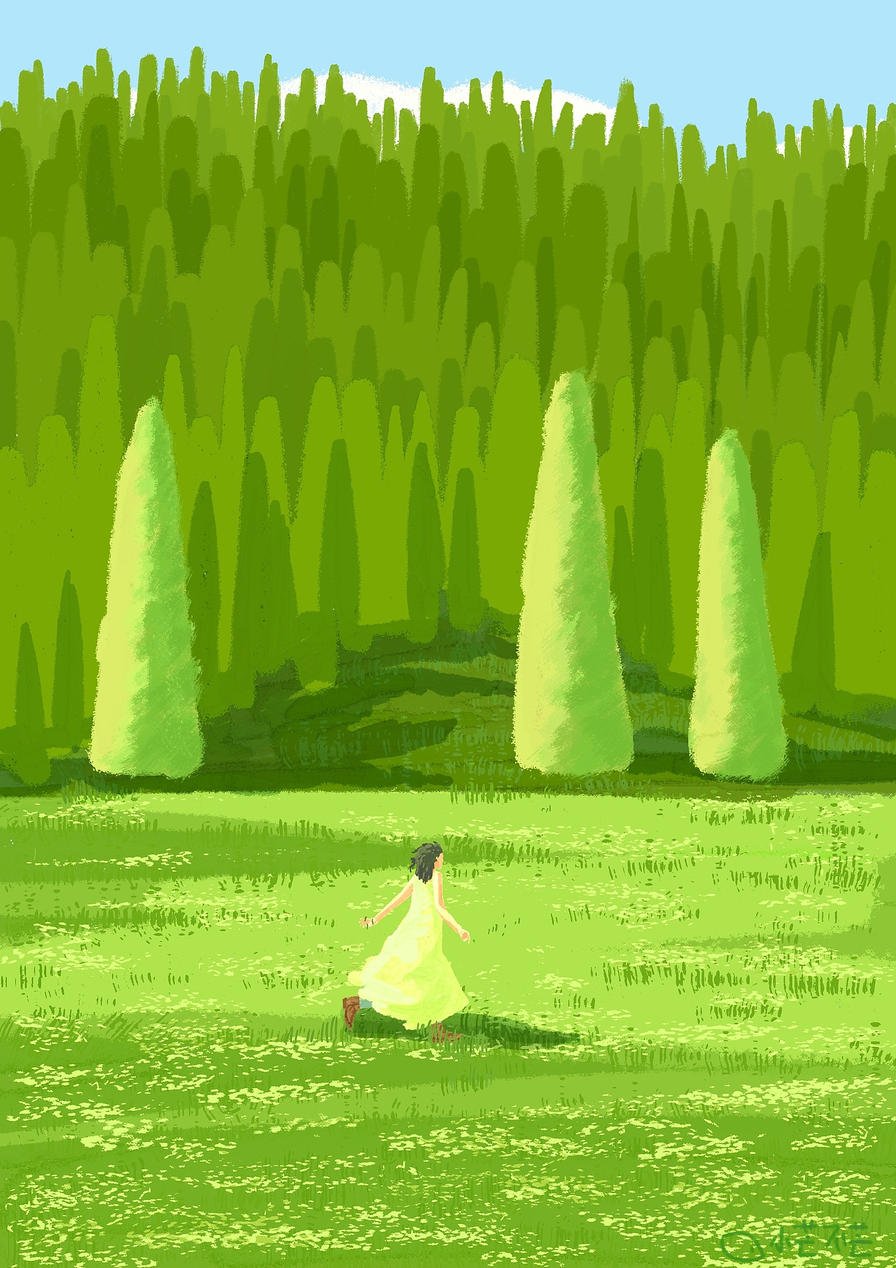 我画的绿色系插画合集