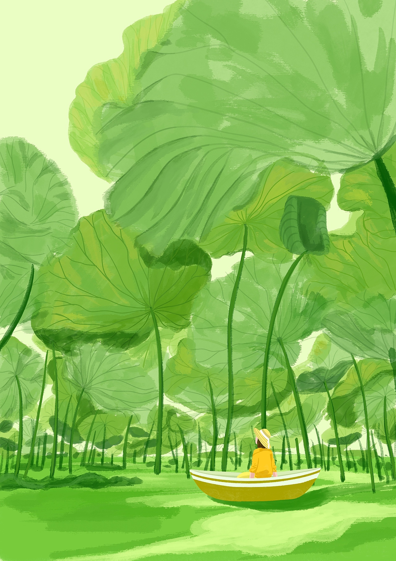 我画的绿色系插画合集