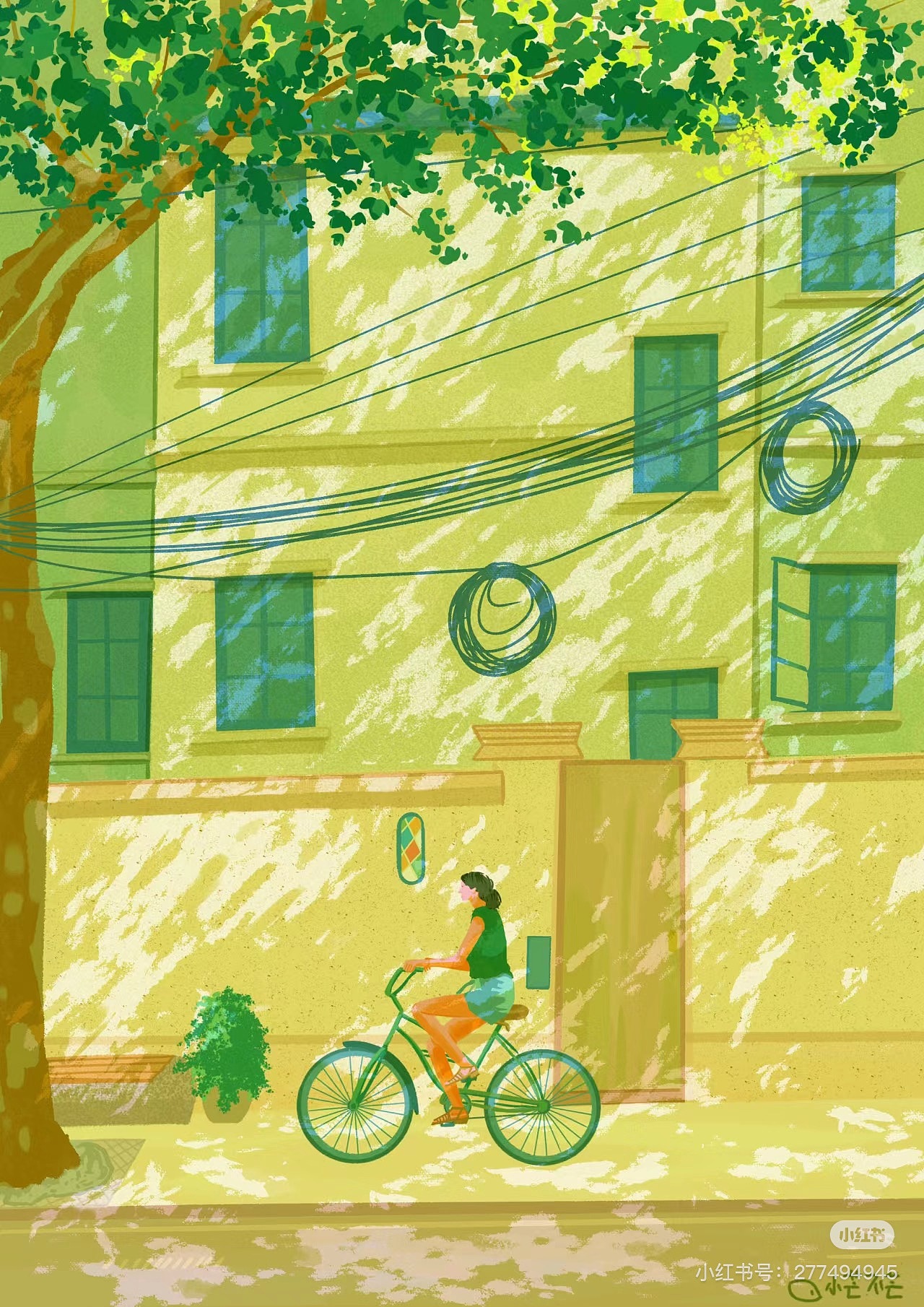 我画的绿色系插画合集