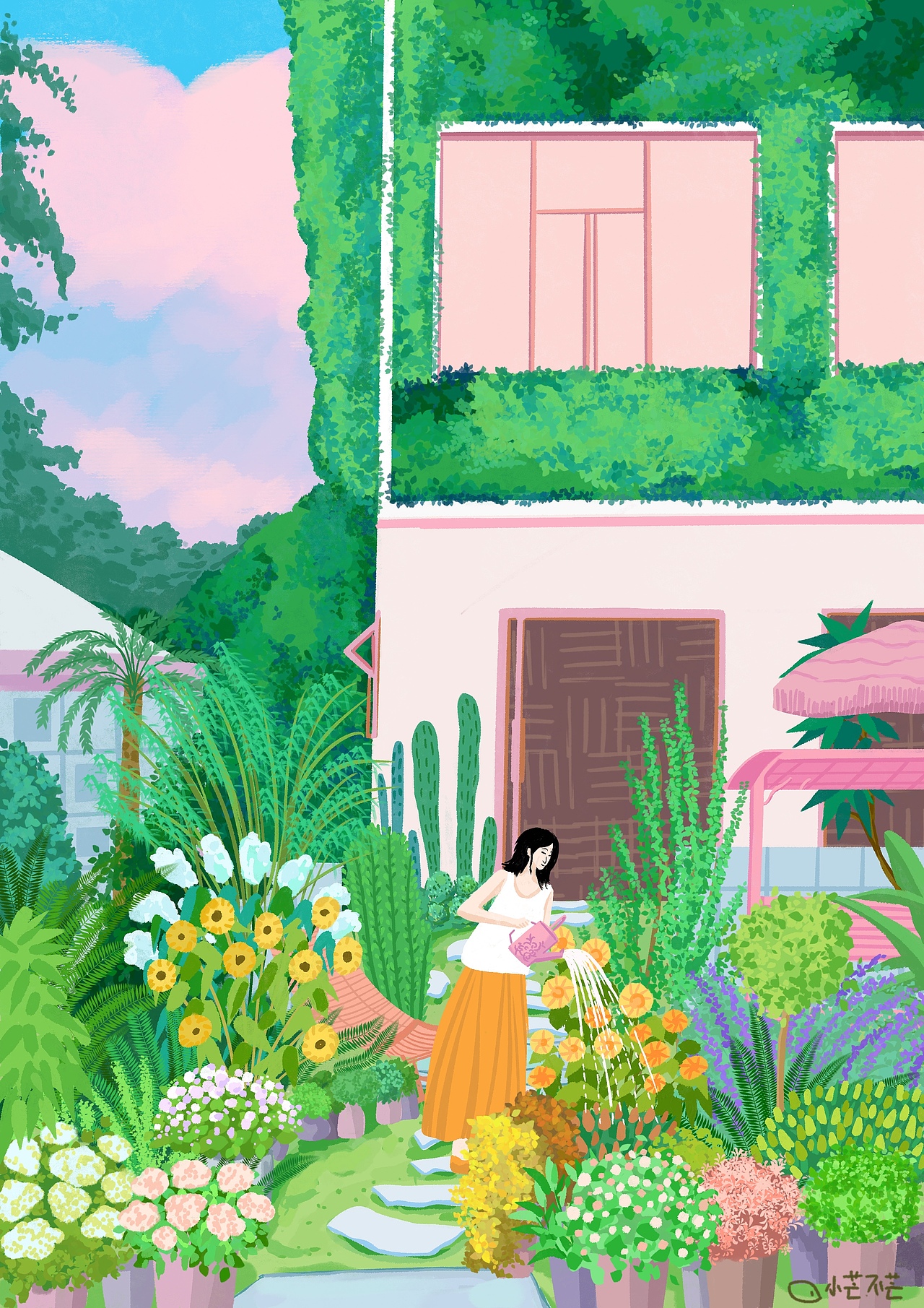 我画的绿色系插画合集