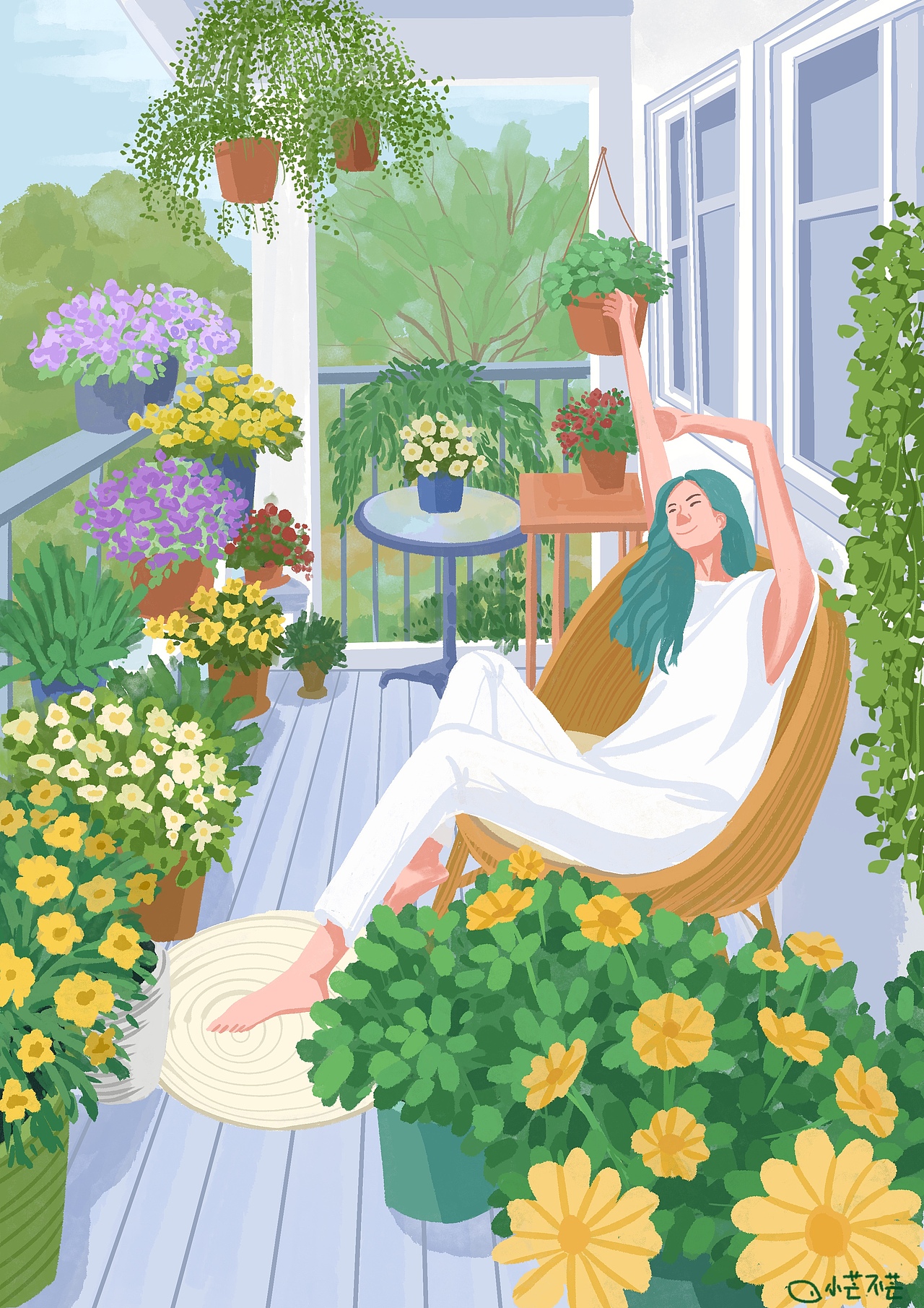 我画的绿色系插画合集