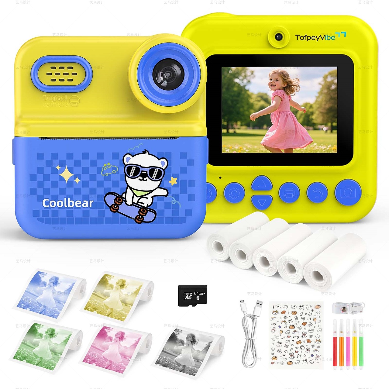 玩具类 相机蓝色-Amazon亚马逊主副图A+设计案例