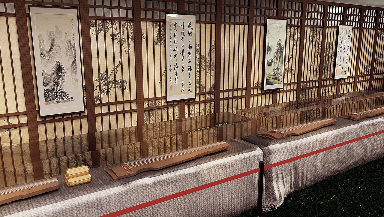 blender古风展览场景设计