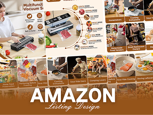 厨房用品 封口机-Amazon亚马逊主副图A+设计案例