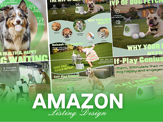 宠物用品 宠物发球机-Amazon亚马逊主副图A+设计案例