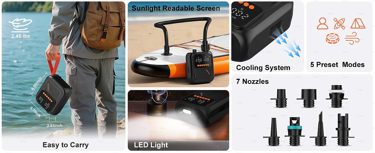 工具类 充电泵-Amazon亚马逊主副图A+设计案例