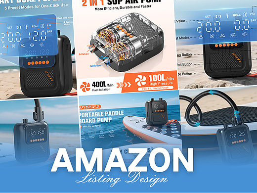 工具类 充电泵-Amazon亚马逊主副图A+设计案例