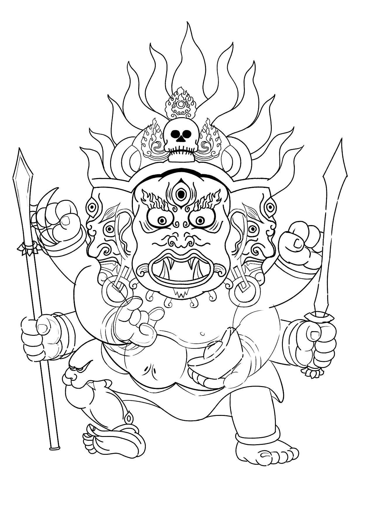 大除秽迹金刚插画设计（图ZMzk1NDU4NzQ4） - 商业插画 - 站酷设计师设计师空空原创素材 - 站酷ZCOOL