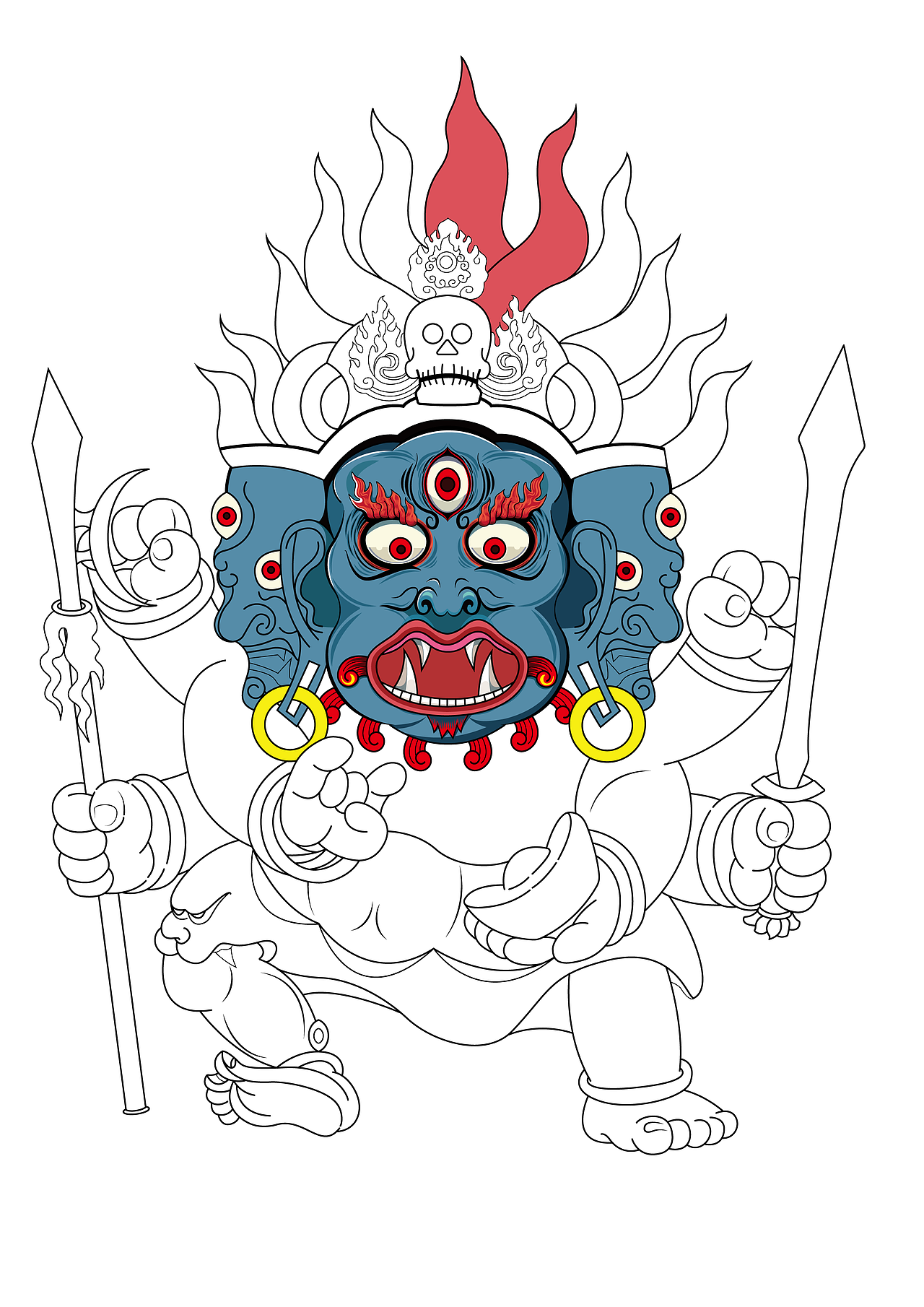 大除秽迹金刚插画设计（图ZMzk1NDU4NzUy） - 商业插画 - 站酷设计师设计师空空原创素材 - 站酷ZCOOL
