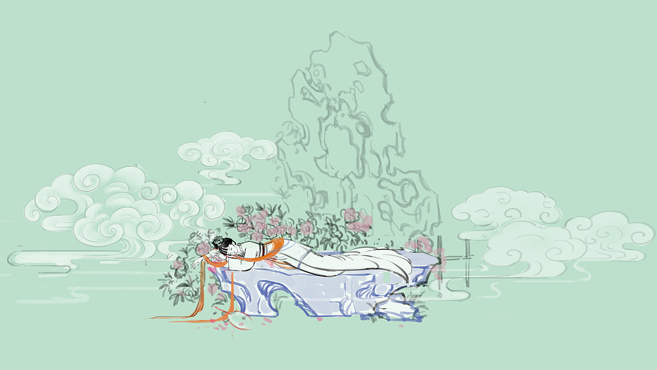 湘云眠芍.红楼梦（图ZMzk1NDY4ODY0） - 创作习作 - 站酷设计师娇子的城原创素材 - 站酷ZCOOL