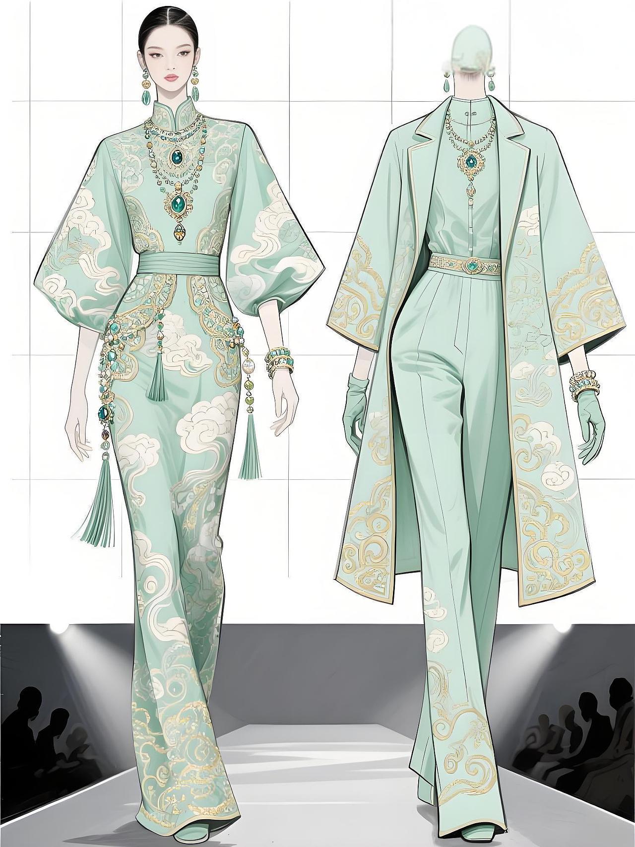 青金藻井纹重塑新中式高定图腾